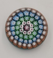 Perthshire Glass Scotland Millefiori Small Paperweight 1 3/4" W