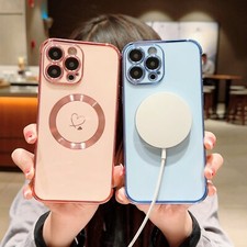 Magnetic Electroplated Frame Phone Case For iPhone 17 Pro Max 16 Plus 15 12 11