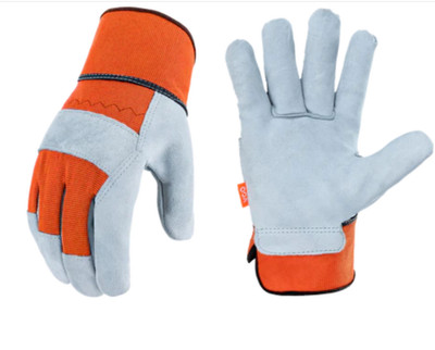 VGO Rindsspaltleder Herren Arbeitshandschuhe mit Sicherheitsmanschette Gr. XL