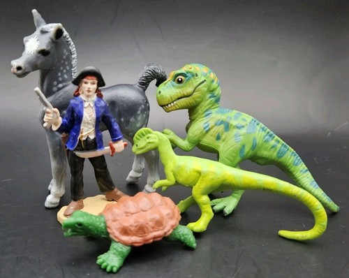 Vintage 1997 Safari Ltd Animal Dinosaurs + Figure Lot Of 5
