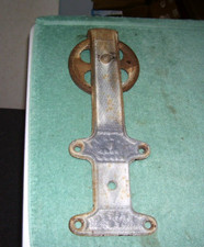 Vtg antique cast iron barn industrial door roller hanger, A.L. SWETT  Medina NY