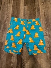 Lazy Oaf Men's Garfield Shorts Shorts Aqua 36 Waist
