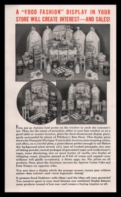 1940 Pillsbury Flour Autumn Leaf Poster Photos Grocery Store Display Print Ad