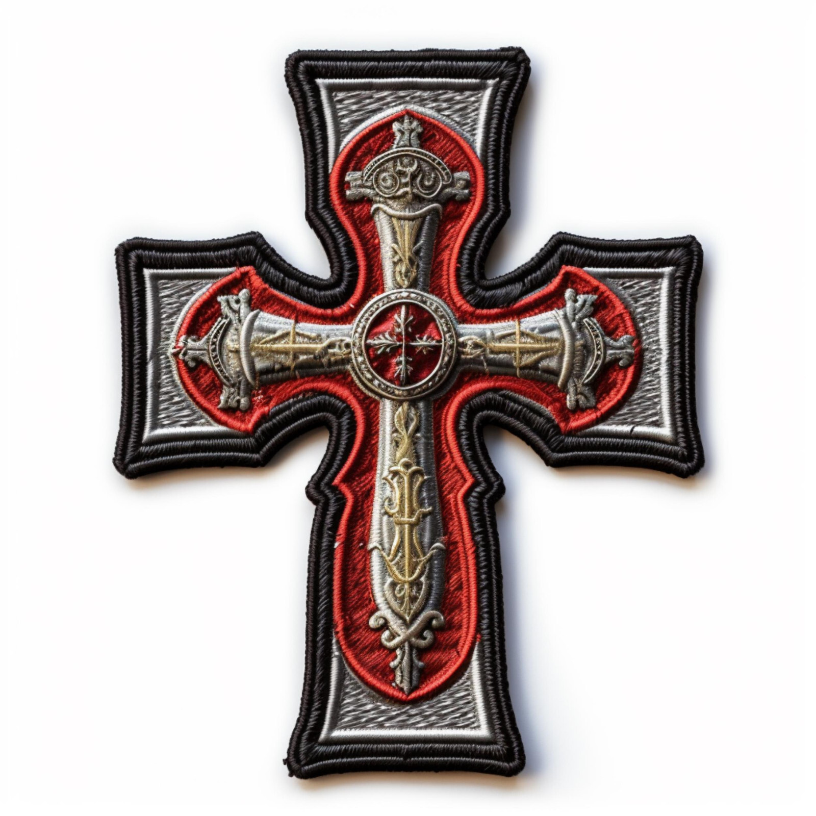 Knight Templar Patch Iron-on Applique Christian Badge Cross Crusader Medieval