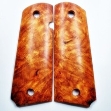 New COLT 1911 Full Size KIMBER Exotic Afzelia Burl Wood Grips Handcraft 151