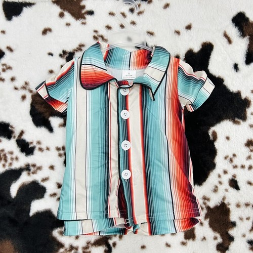 Conjunto corto Western Baby Cowboy Jammie verano bebé niño ropa para el hogar conjunto pijama - Imagen 8 de 25