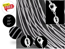 Nickel-Free Silver Coated 2mm Flat Curb Chain 18/20/22" - Buy 2 Get 1 Free!