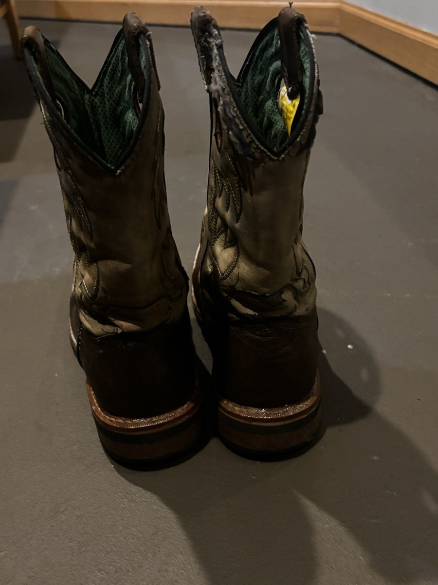 John Deere Brown Work Boots with Green Accents John Deere: Cascades main image 4
