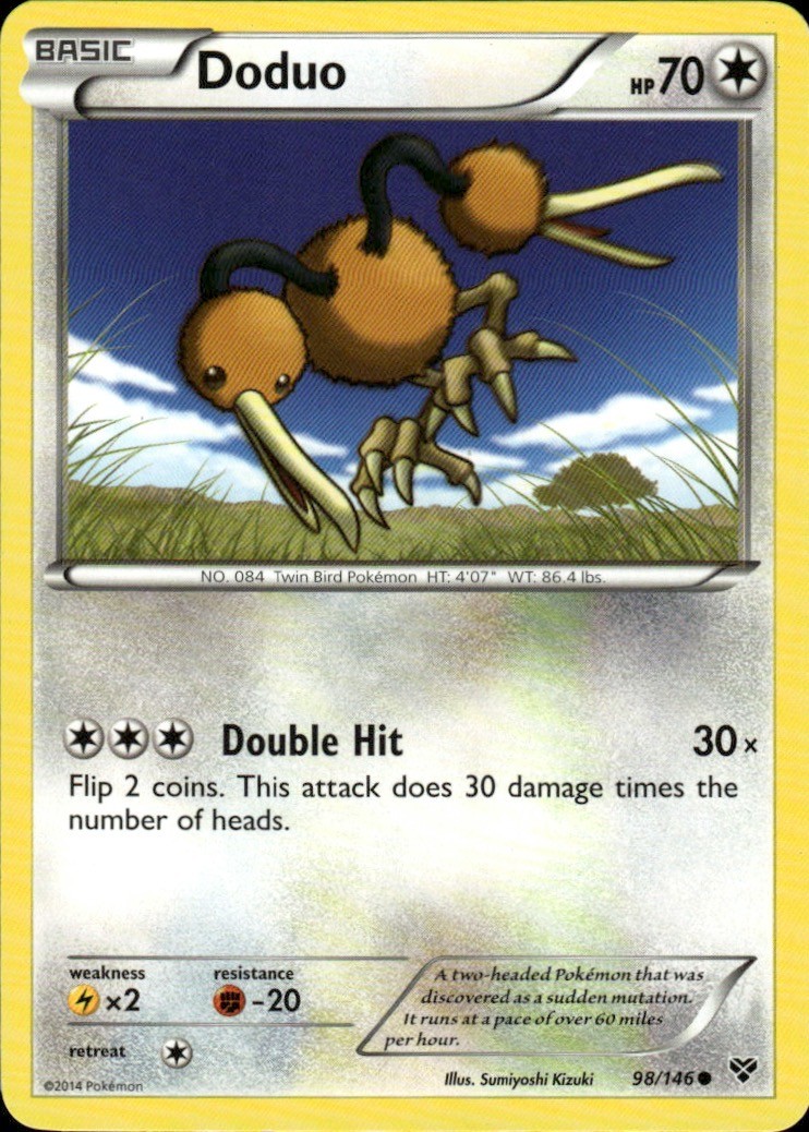 Doduo 98/146 Common XY Base Set Pokemon Lightly Played