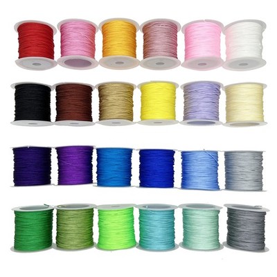 Yayatty 24 Color Nylon Satin String, 528 Yards 0.8mm Beading 24 Colors 