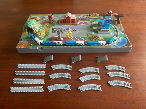 Micro Machines Power Train City Playset Tested Working w/ Train, Track & Ramps
