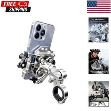Motorcycle Phone Mount with Vibration Dampener, Aluminum Alloy Bike Phone Holder