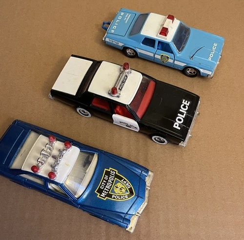 Vintage Corgi + Matchbox Police Cars: Buick Regal + Plymouth Gran Fury + Caprice