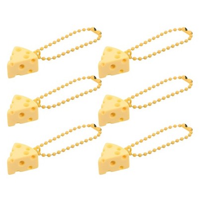 6 Pcs Käseanhänger Für Schlüssel Käse-Schlüsselanhänger Geldbörse