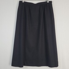 Vintage Pendleton Pure Virgin Wool Aline Skirt size 10 Black Office Classic USA