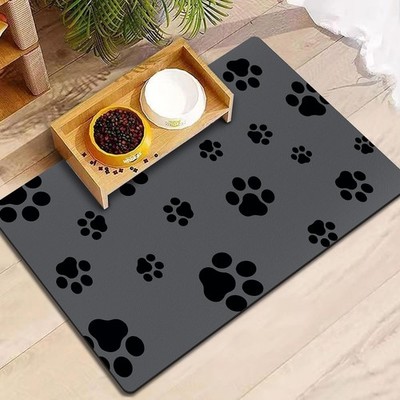 18''×30'' Dog Food Mat-Absorbent Dog Mat for Food and Water, No Stains Quick Dr...