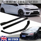 For VW Golf MK7 MK7.5 2014+ R-line GTI Gloss Front Splitter Spoiler +Side Skirts