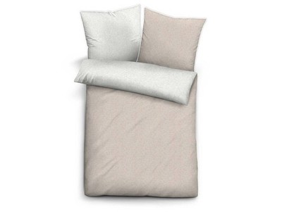 Bettwäsche BIBERNA Melange Flanellbettwäsche 135x200 100% Baumwolle Farbe: Kitt