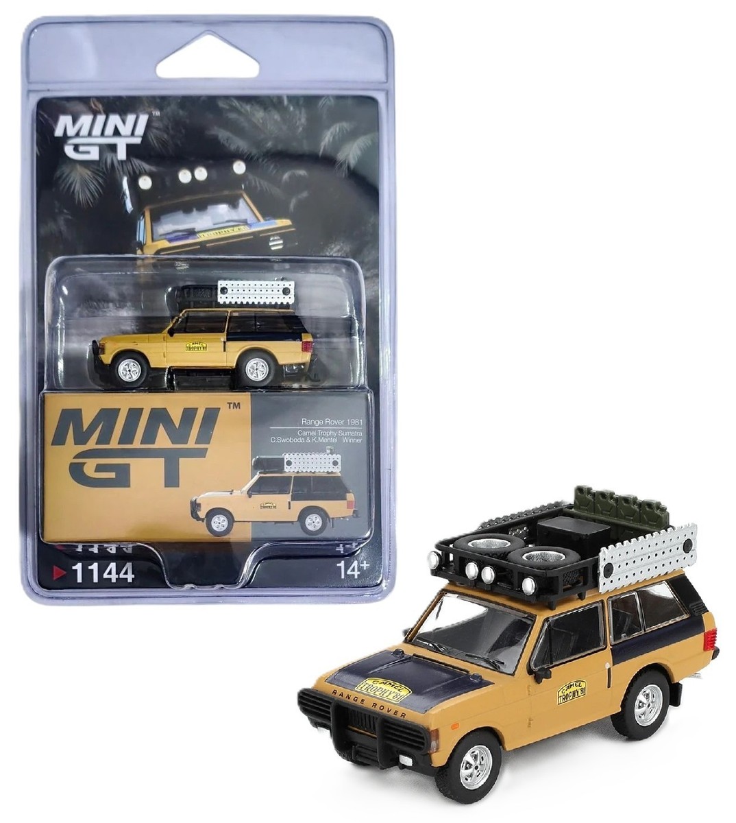 スポーツトイ・アクショントイ llic Missile collectors edition GOLD Mini GT 1:64 Range Rover 1981 Camel Trophy Sumatra C.Swoboda