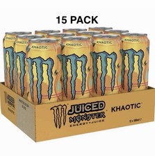 Monster Energy Khaotic Tropical Orange Energy and Juice 16 oz Pack of 15 FREE SH