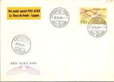 GOLDPATH: Switzerland cover 1949 first flight special cancel CV908_P26