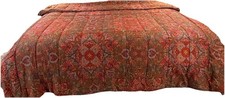 RALPH LAUREN GALAHAD Full/Queen Comforter Red Paisley Cotton Sateen Rare Vintage