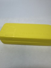 Trina Turk Bright Lemon Yellow Rectangle Glasses Clamshell Case Box Fabrics EUC