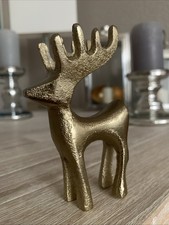 Metall Hirsch Figur Dekofigur Gold Edel Modern Hirschfigur Skulptur NEU