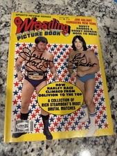 Wwe Harley Race Dual Signed JSA Wrestling Magazine Aew Ricky Steamboat Autograph