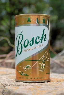 MINTY TOUGH BOSCH PREMIUM BEER (TUBA PLAYER) FLAT TOP CAN! WOWZA!