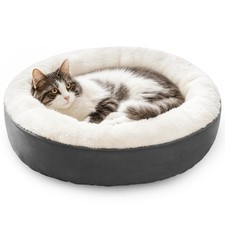 Love's cabin Round Donut Cat and Dog Cushion Bed 20in Pet Bed for Cats or Sma...