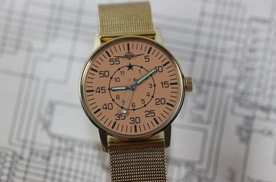   Quartz Watch  Pilot  34mm case Inspired by the Laco | Style inspired by Soviet