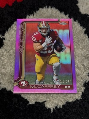 2025 Topps Chrome Football-Christian McCaffrey Pink Refractor /250 