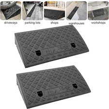 2-Pack Driveway Ramp Heavy Duty Vehicle Curb Rubber Threshold Ramp Professional