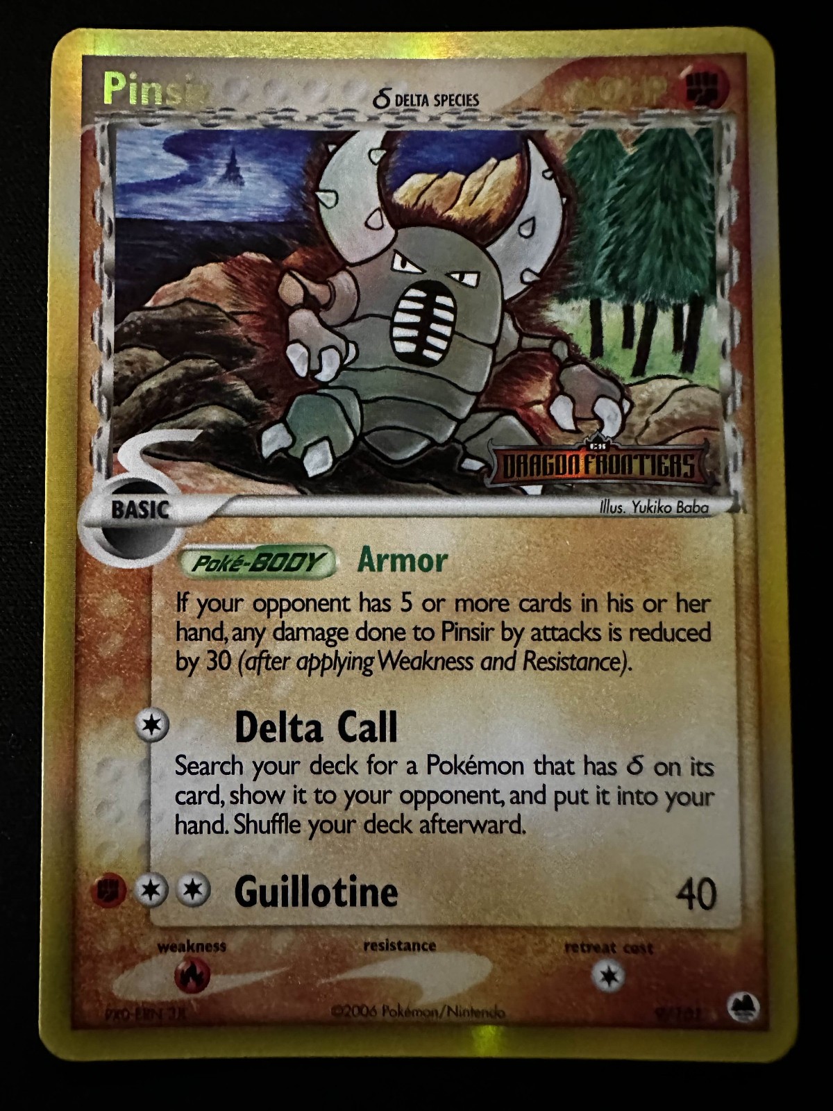 Pinsir (Delta Species) 9/101 - Dragon Frontiers Stamped Reverse Holo Pokemon NM