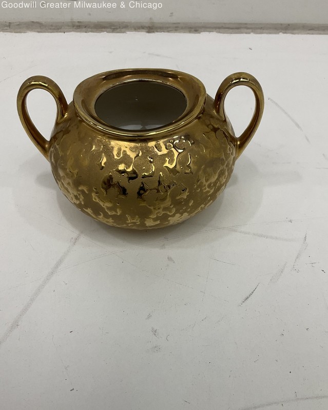 Hand Decorated 22-Kt. Gold Painted Sugar Dish