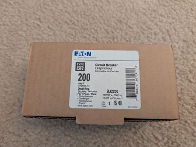 #ad New Eaton BJ2200 200 Amp Double Pole Circuit Breaker 120 240 V $155.00