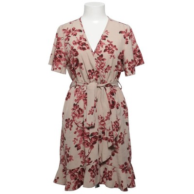 Shein, Wickelkleid, Größe: 36, Beige/Rot, Polyester, Blumen, Damen #NpH