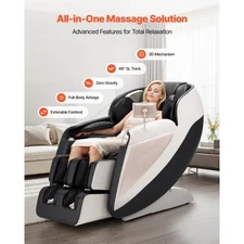 VEVOR Full Body Massage Chair, 3D Zero Gravity Recliner with SL Track, 18 Auto M