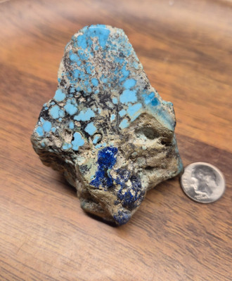 1970-80's Natural Evans Mine Baja Turquoise with Azurite Specimen