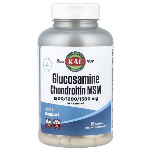KAL Glucosamine Chondroitin MSM Sodium Free 90 Tablets Sodium-Free