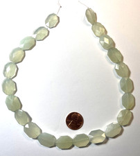 GENUINE LIGHT GREEN JADE FACETED BEADS 18X13 MM STRAND 16 " BELOW WHOLESALE