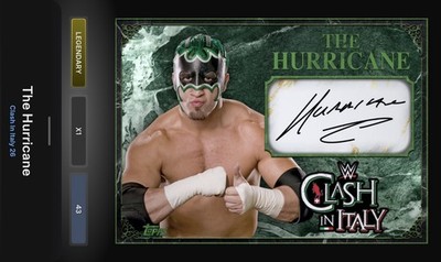 The Hurricane - Green Marble Signature Legendary - Topps Slam WWE Clash In Italy