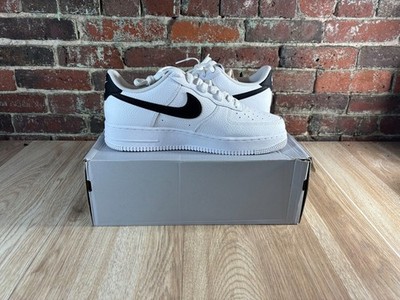 Nike Air Force 1 Low '07 White Black Pebbled Leather CT2302-100 Size 10