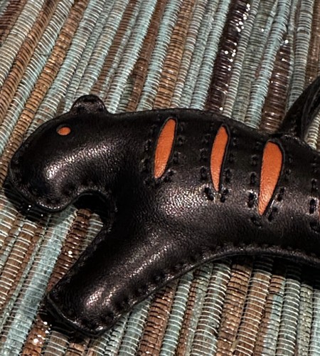 Hermès Black and Sesame Milo Lambskin Rooroo Charm