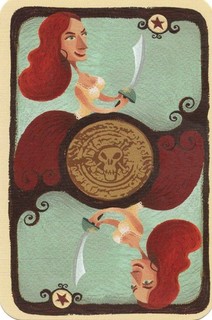 RARE MODERN "Lady Pirate with Red Hair (Djeco)" JOKER Play Card #75