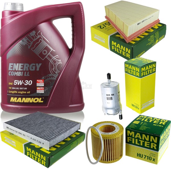 Mann Inspektionspaket 5L Mannol Energy Combi Ll 5W-30 FüR Vw Polo 1.2 Skoda-image