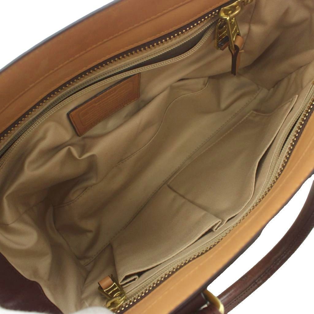 COACH Legacy Color Block Leather Bag Hand Tassel Beige White 19897 SS image 6