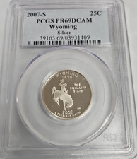 2007 S Silver Wyoming State Quarter PCGS PR69DCAM J219
