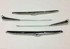 55 56 57 Chevy Polished Stainless Windshield Wiper Arms & Blades 1955 1956 1957